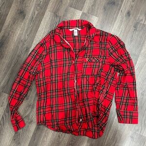 Victoria's Secret Red Plaid Pajama Top